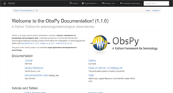 Desktop Screenshot of docs.obspy.org